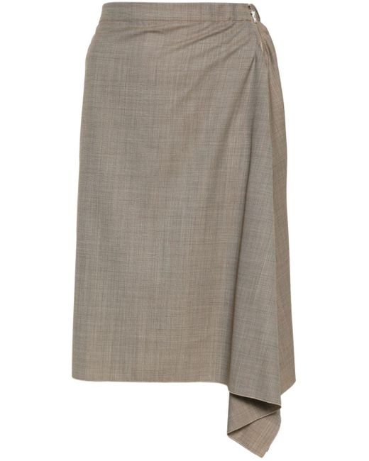 Litkovskaya Gray Asymmetric Midi Skirt