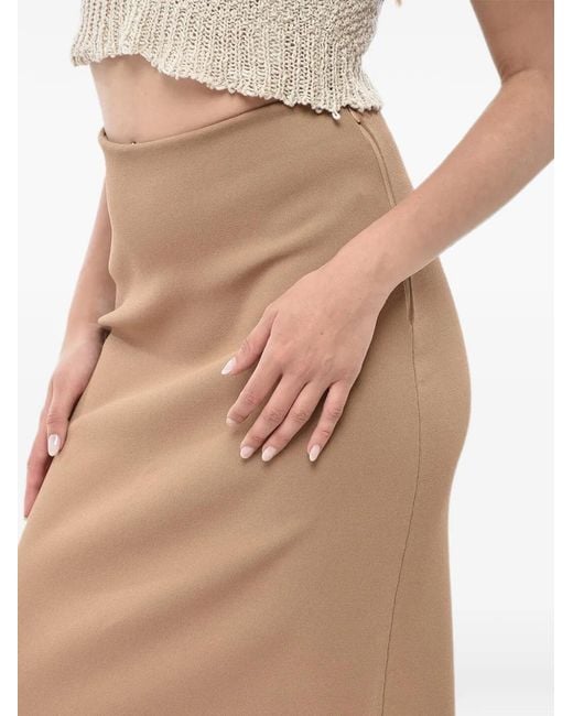 Max Mara Brown Maxi Knit Pencil Skirt