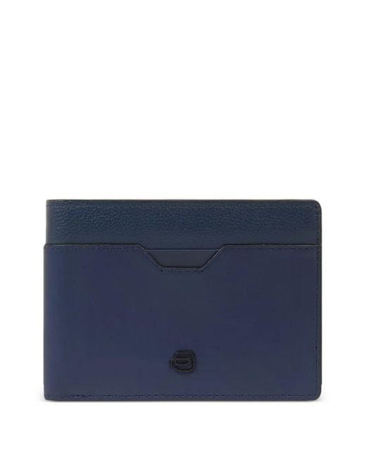 Piquadro Blue Flip-Up Id Window Wallet for men