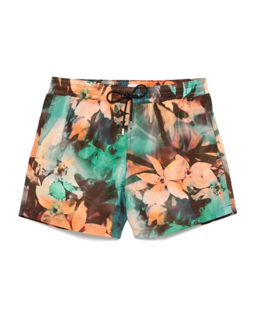 Paul Smith Zwembroek Met Bloemenprint in het Green voor heren