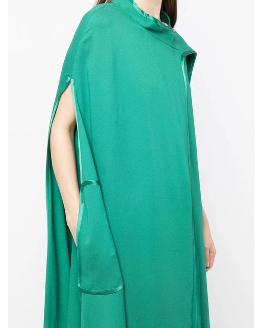 Stella McCartney Green Asymmetric Knee-Length Cape