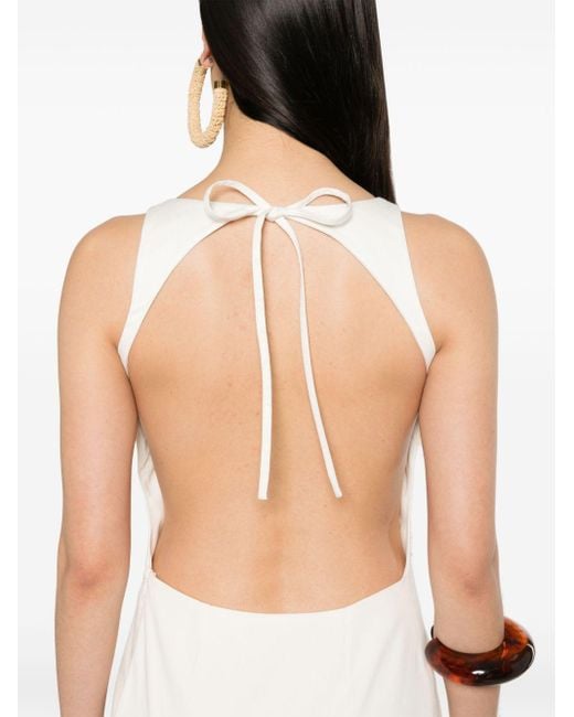 strapless open back dress Serenity CEA Black Silk-satin Backless Halter-Neck Mini Dress main image 1