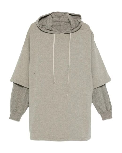 Sudadera con capucha y doble capa Rick Owens de hombre de color Gray