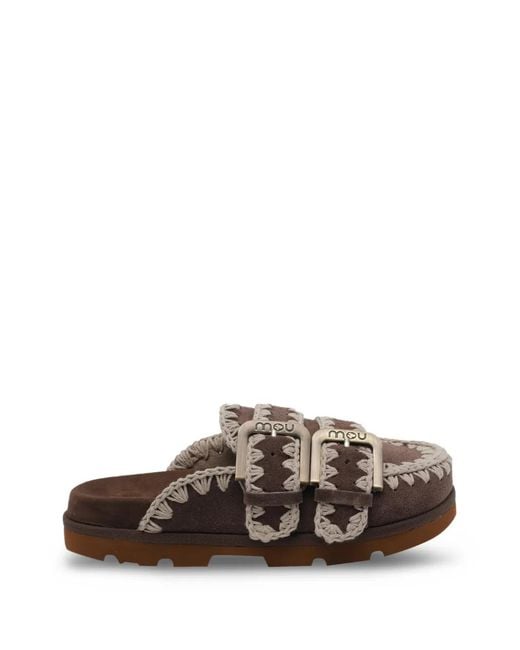 Mou Brown Sabot Sandals