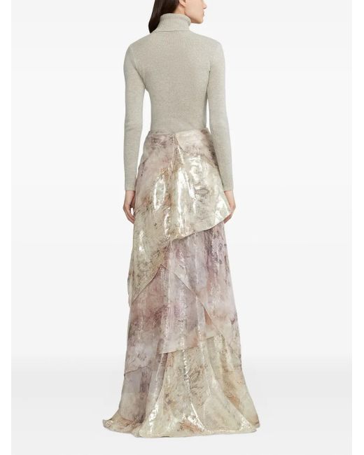 Jupe Évasée À Fleurs Ralph Lauren en coloris Natural