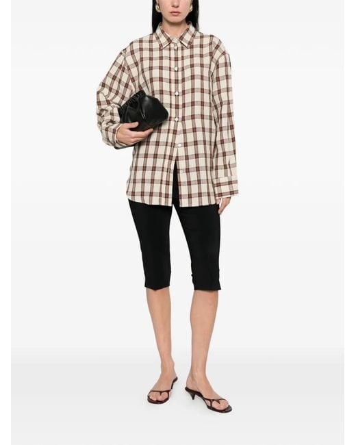 Rohe White Check-Pattern Oversized Shirt