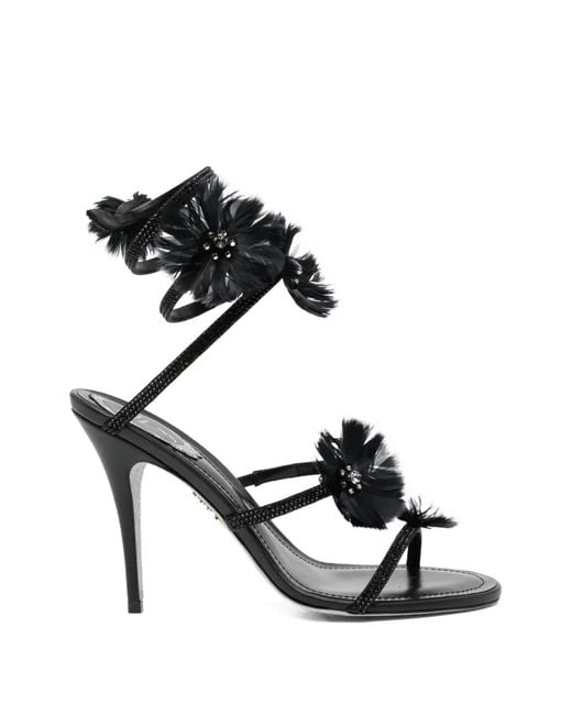 Rene Caovilla Black 100Mm Jolene Sandals