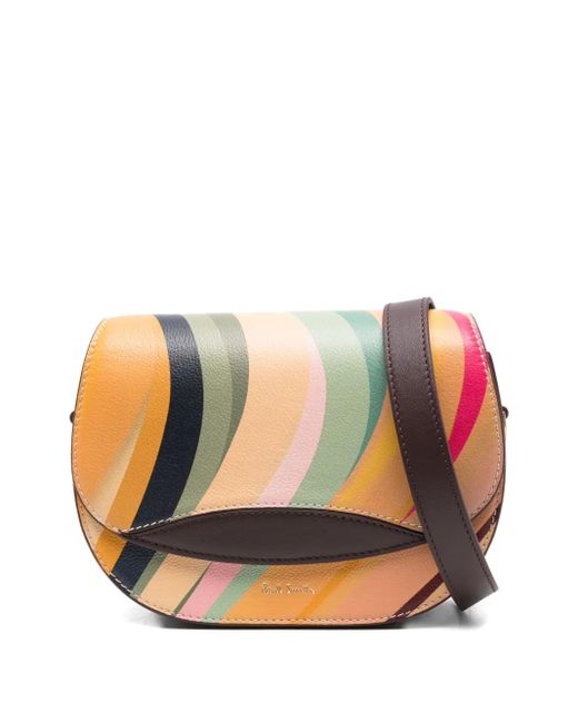 Paul Smith Dusky Leren Crossbodytas Met Gedraaid Patroon in het Orange