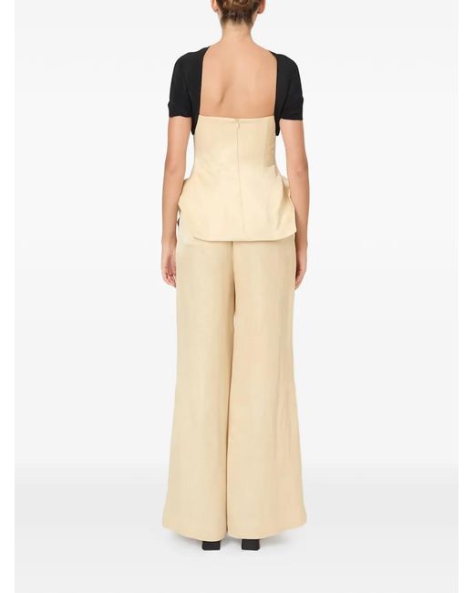 Rosie Assoulin White Concealed-Closure Palazzo Pants