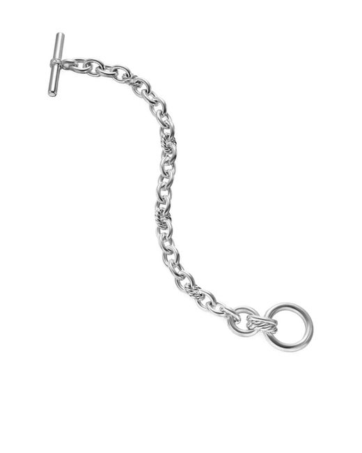 David Yurman Metallic Sterling Dy Mercer Toggle Chain Diamond Bracelet