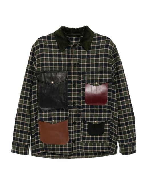 Chaqueta a cuadros con diseño patchwork Junya Watanabe de hombre de color Black