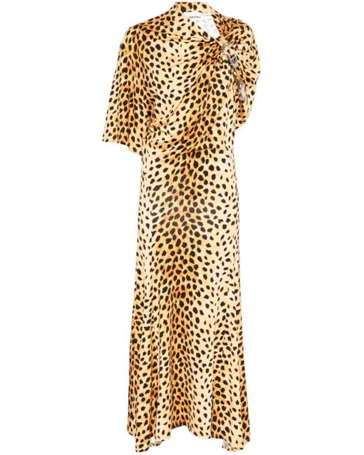 Rabanne Metallic Leopard-Print Maxi Dress