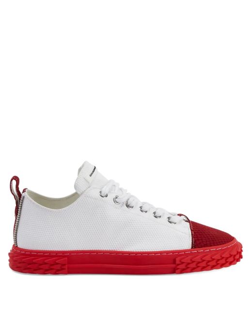 Giuseppe Zanotti Red Blabber Panelled Serrated-Sole Sneakers for men