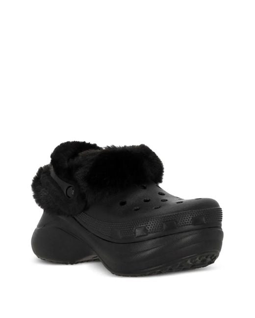CROCSTM Black Bae Textured Lined Platform Slip-On