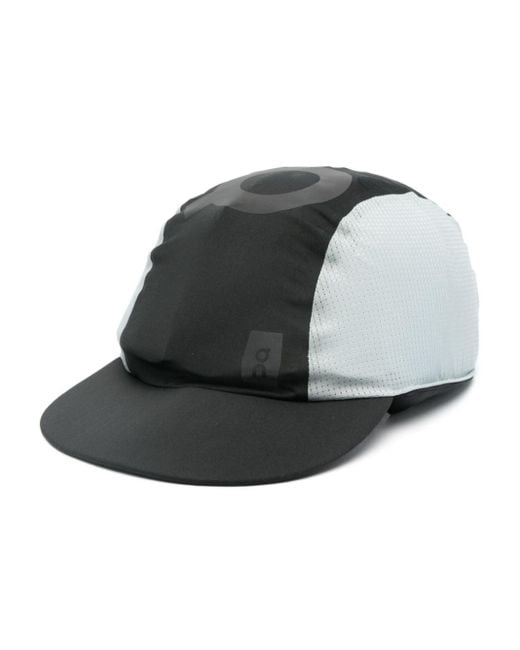 On Shoes Gray Logo-print Perforated Cap for men