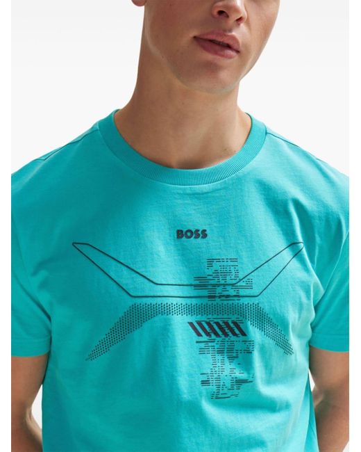 Camiseta con estampado gráfico Boss de hombre de color Blue