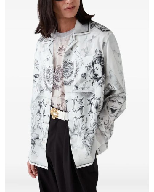 Casablanca Gray Graphic-Print Shirt for men