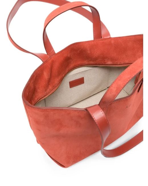 A.P.C. Red Suede Tote Bag