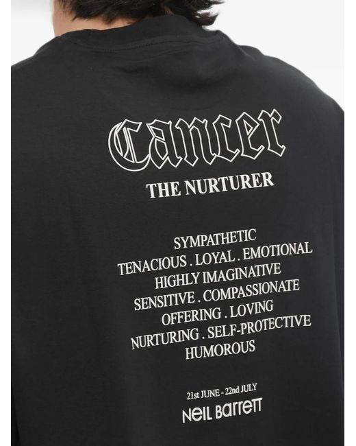 Neil Barrett Black Logo-Print Crew-Neck T-Shirt for men