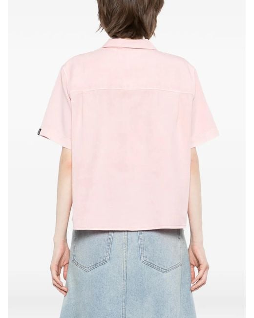 SPORT b. by agnès b. Pink Embroidered Short-Sleeve Shirt