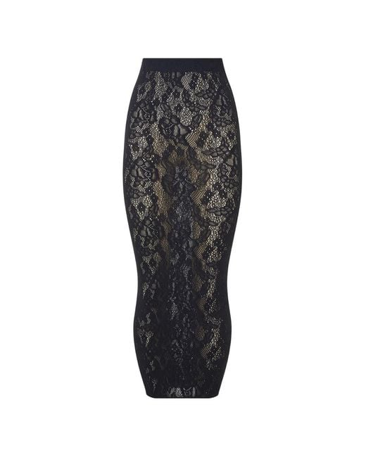 Wolford Black Infinite Rose Net Skirt