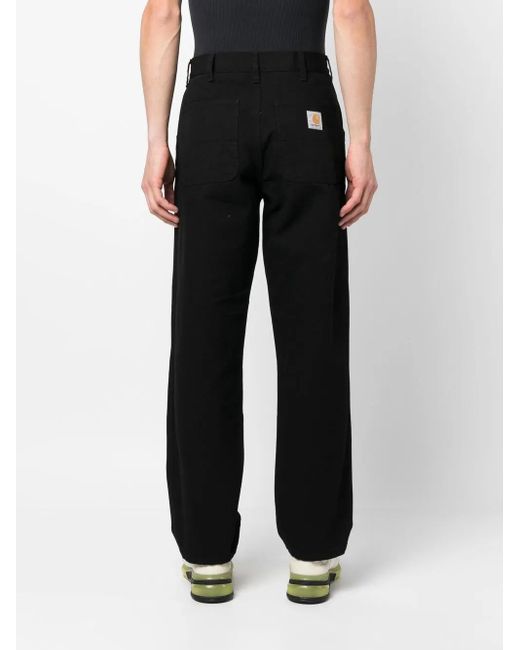 Carhartt Black Simple Straight-Leg Trousers for men