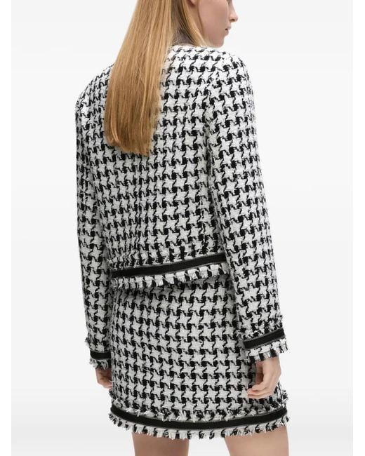 Karl Lagerfeld Black Houndstooth Bouclé Jacket