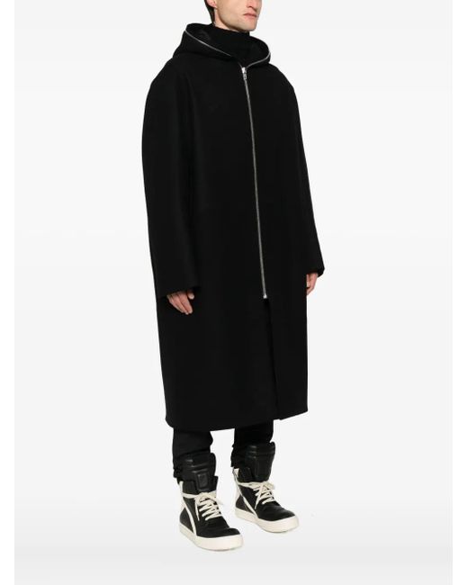 Rick Owens Black "Gimp Mac" Coat Jacket for men