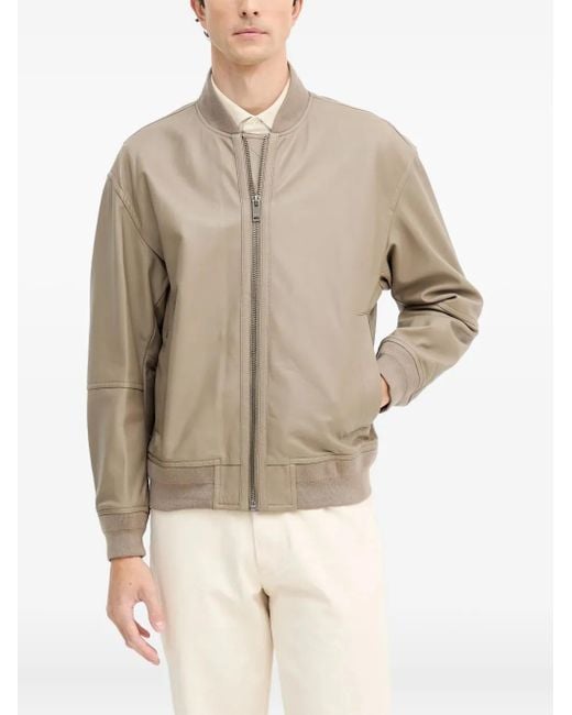 Veste En Cuir Jobrice À Fermeture Zippée Boss pour homme en coloris Natural