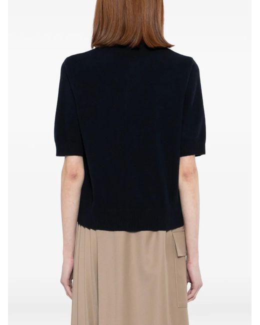 N.Peal Cashmere Blue Cashmere Short-Sleeves Cardigan