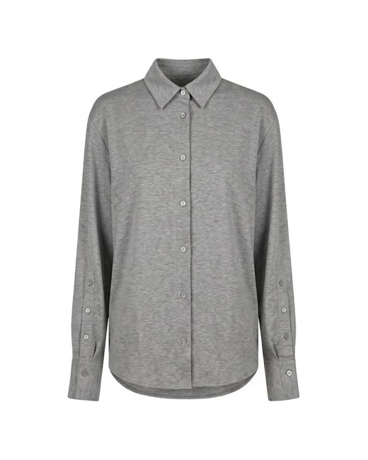 Moorer Gray Long-Sleeve Button-Up Shirt