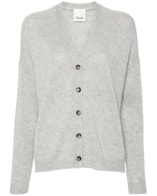 Allude Gray Cashmere Cardigan