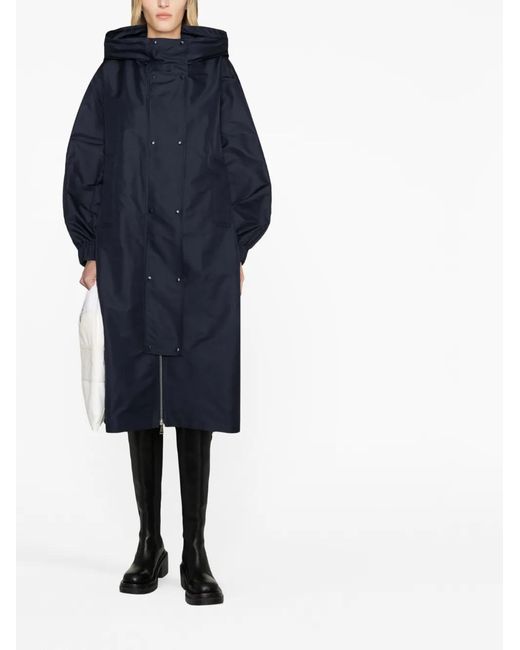 Moncler Blue Sarran Hooded Parka Coat