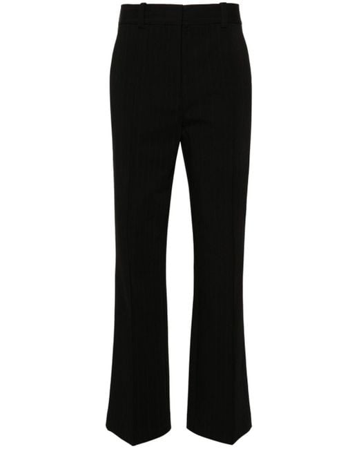 Samsøe & Samsøe Black Salot Pinstripe Tailored Trousers