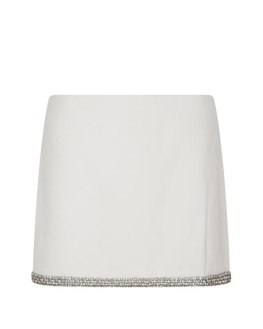 Alice + Olivia Verfraaide Mini-Rok in het White