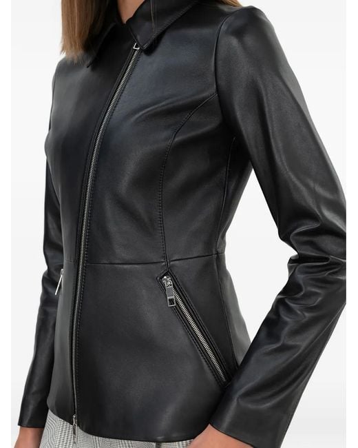 Boss Black Zip Leather Jacket