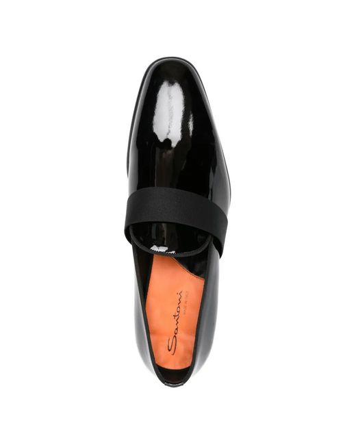 Santoni Black Business Shoes for men