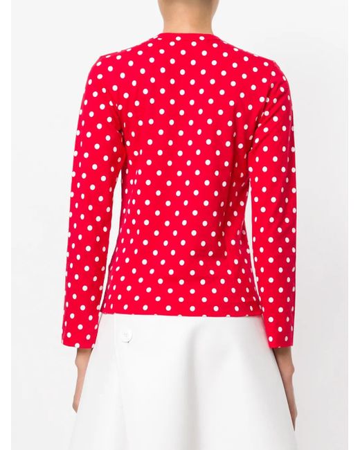COMME DES GARÇONS PLAY Red Polka Dot Top