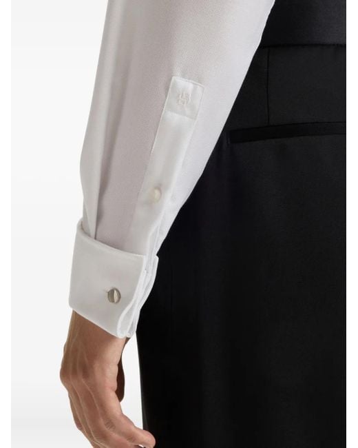 Boss White Cutaway-Collar Cotton Shirt for men