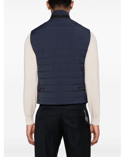 Eleventy Blue Quilted Puffer Waistcoat for men