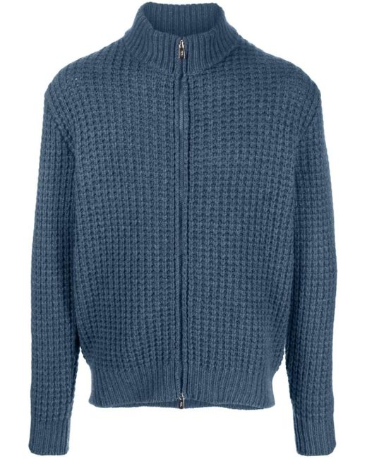 Mens chunky knit outlet zip up cardigan