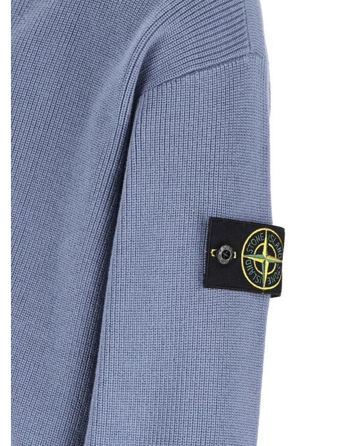 Stone Island Blue Buttoned Cardigan for men
