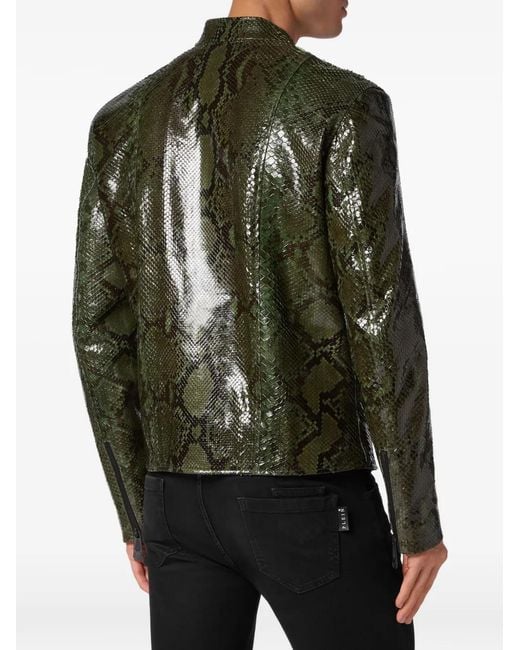 Giacca Biker di Philipp Plein in Green da Uomo