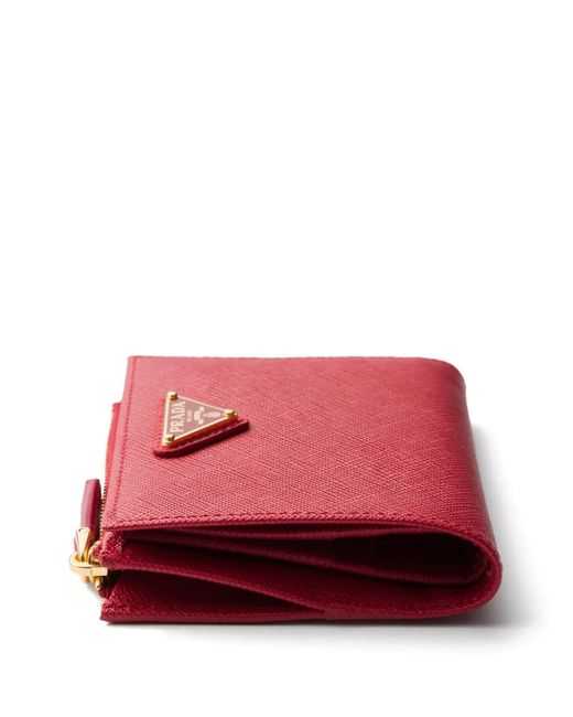 Prada Red Small Saffiano Leather Wallet