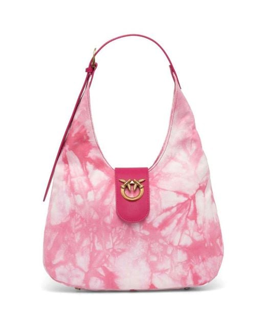 Pinko Pink Leather Tote Bag