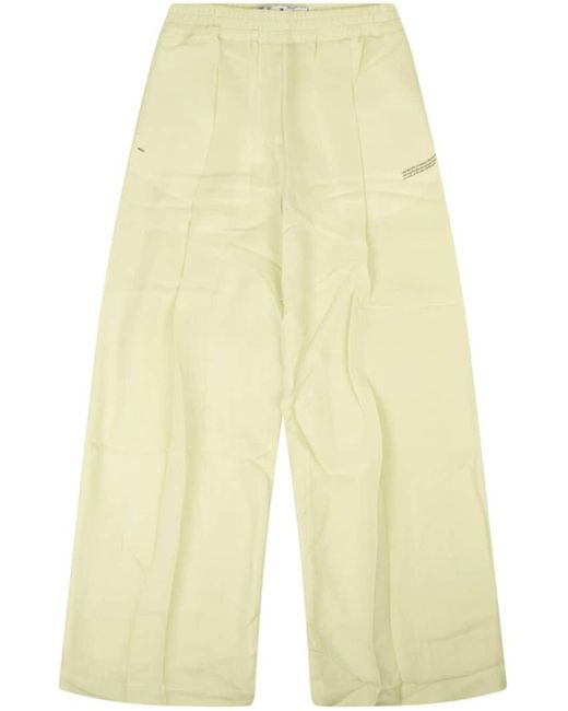 Off-White c/o Virgil Abloh Yellow Logo-print High-waisted Trousers