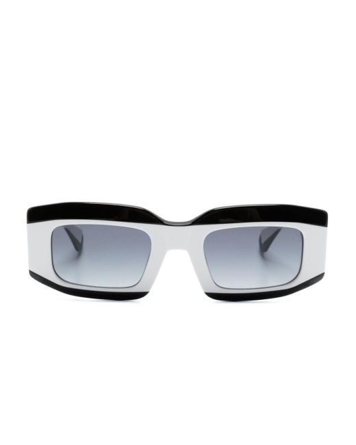Gigi Studios White Chess Rectangle-frame Sunglasses