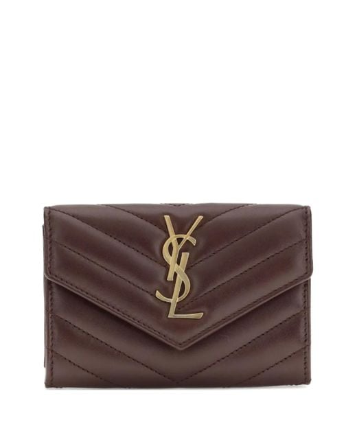 Cartera Cassandre acolchada Saint Laurent de color Brown