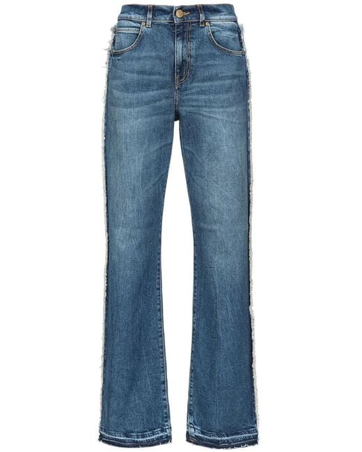 Pinko Blue Wide-Leg Jeans With Cut-Out