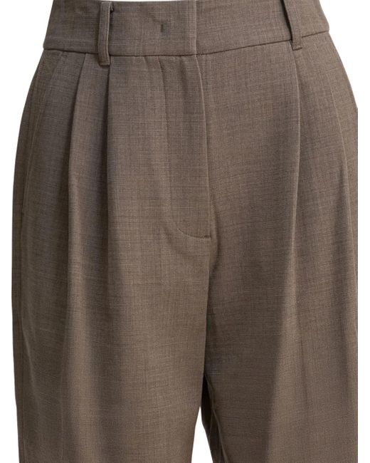 Sandbeige Brown Pleated Trousers